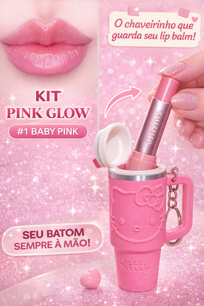 Kit Pink Glow – Lip Balm Coreano + Mini Cup Porta Batom